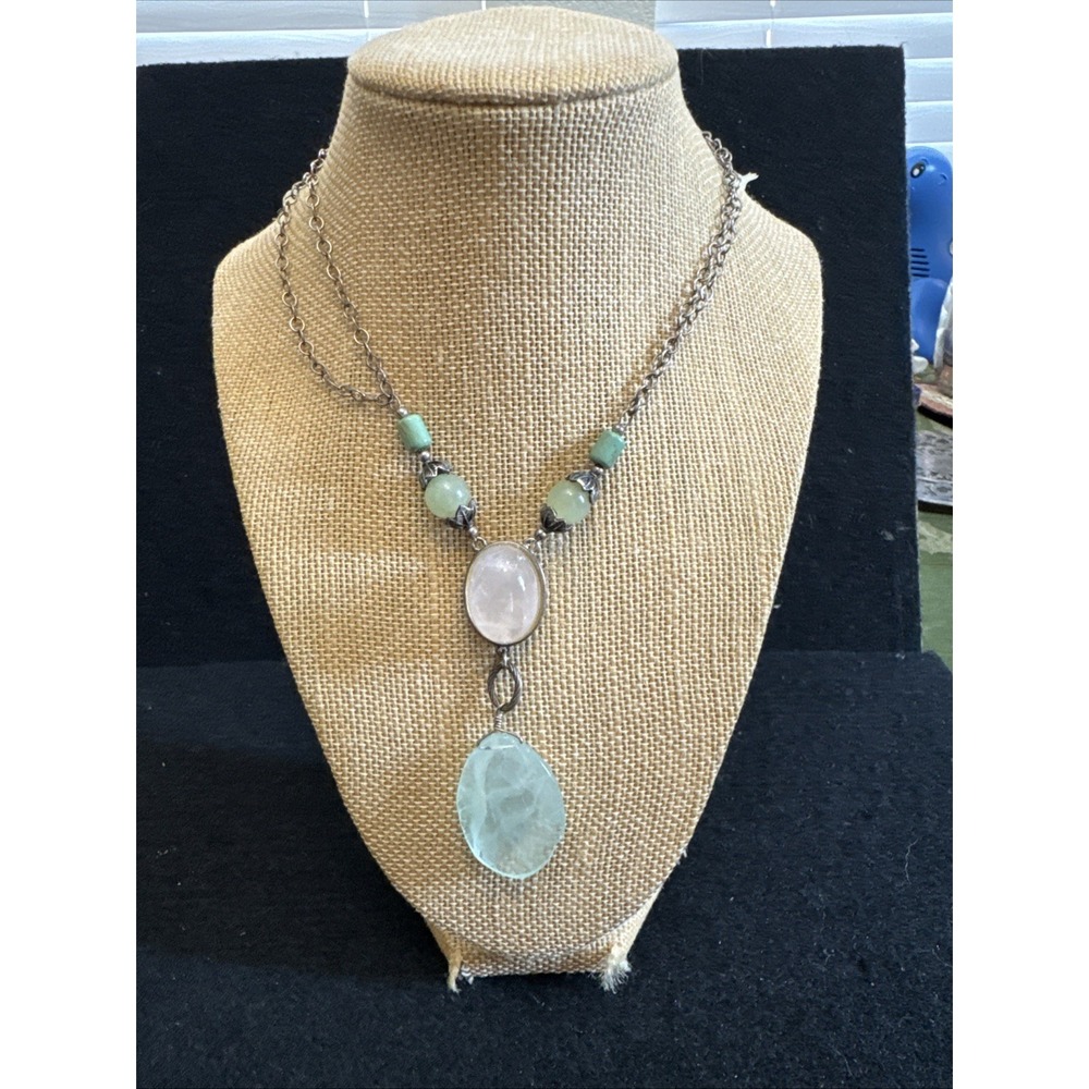 Studio Barse 925 Sterling Silver Quartz Mixed Gemstone Tear Drop Necklace Thaila